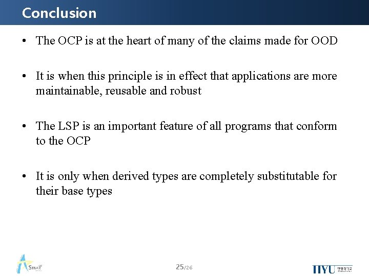 Conclusion • The OCP is at the heart of many of the claims made