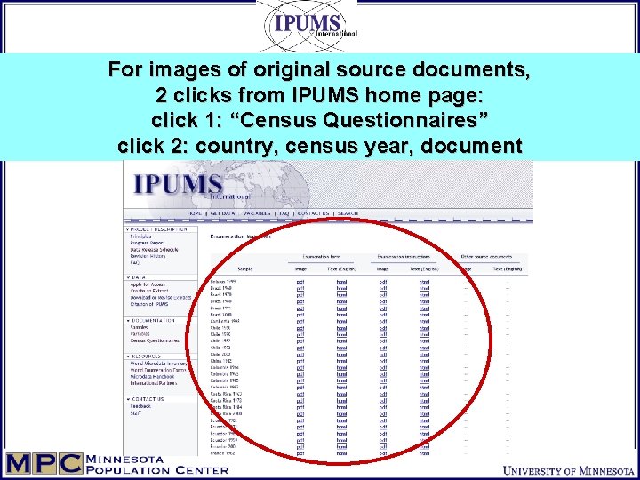 For images of original source documents, 2 clicks from IPUMS home page: click 1: