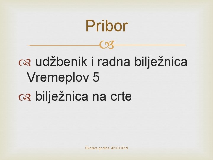 Pribor udžbenik i radna bilježnica Vremeplov 5 bilježnica na crte Školska godina 2018. /2019