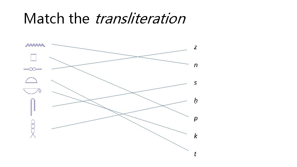 Match the transliteration z n s ḥ p k t 