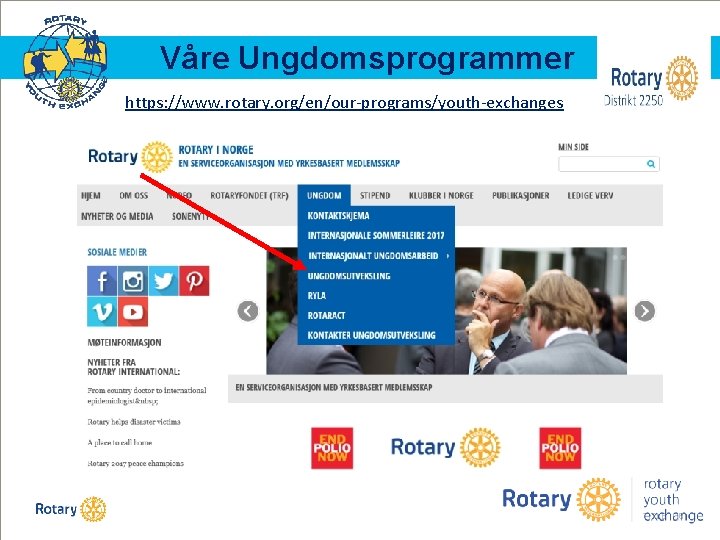 Våre Ungdomsprogrammer https: //www. rotary. org/en/our-programs/youth-exchanges TITLE | 8 