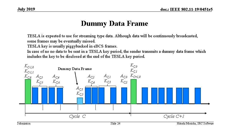 July 2019 doc. : IEEE 802. 11 -19/0451 r 5 Dummy Data Frame TESLA