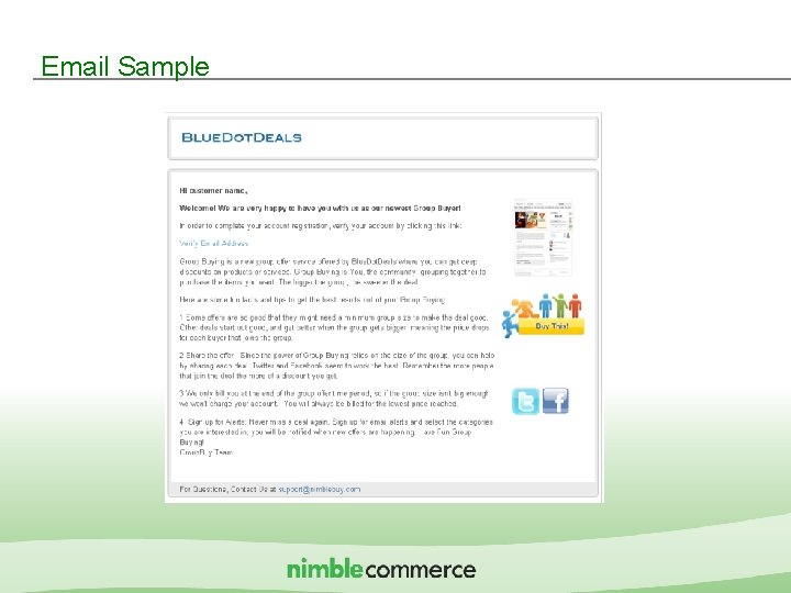 Email Sample IMshopping Proprietary & Confidential 