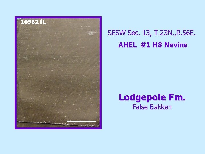 10562 ft. SESW Sec. 13, T. 23 N. , R. 56 E. AHEL #1