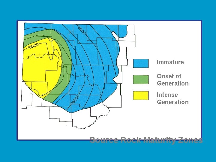 Immature Onset of Generation Intense Generation Source Rock Maturity Zones 