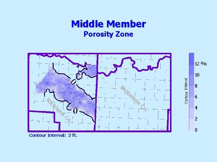 Middle Member Porosity Zone Contour Interval % M c. K Ri c en zi