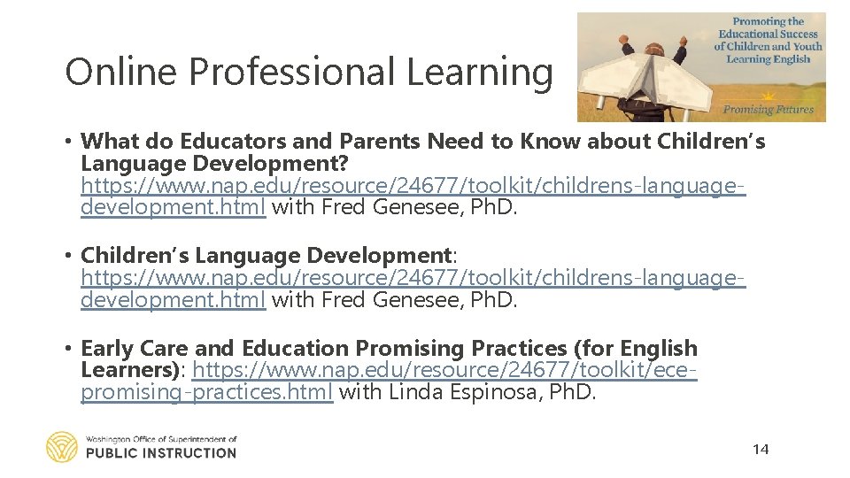 Online Professional Learning • What do Educators and Parents Need to Know about Children’s