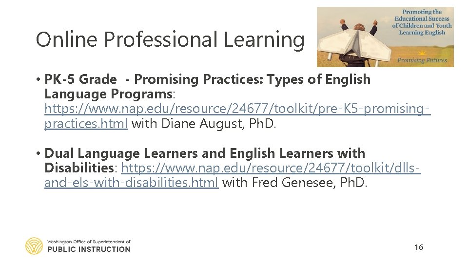 Online Professional Learning • PK-5 Grade - Promising Practices: Types of English Language Programs: