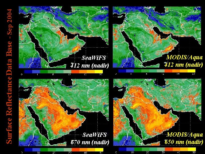 Surface Reflectance Data Base - Sep 2004 Sea. Wi. FS 412 nm (nadir) MODIS/Aqua