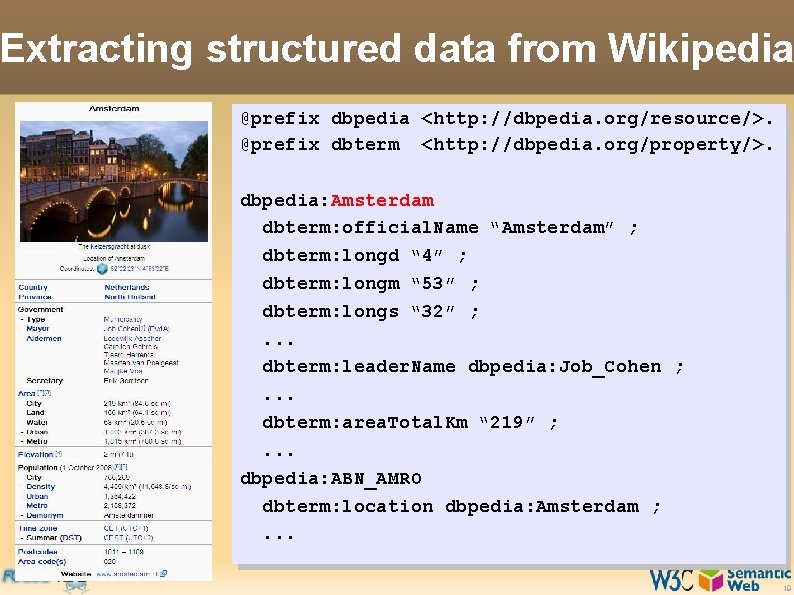 Extracting structured data from Wikipedia @prefix dbpedia <http: //dbpedia. org/resource/>. @prefix dbterm <http: //dbpedia.