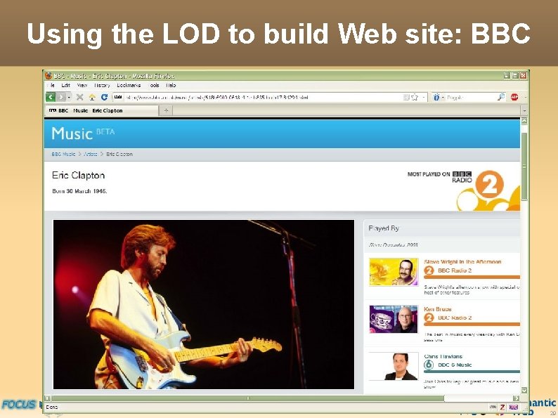 Using the LOD to build Web site: BBC 29 