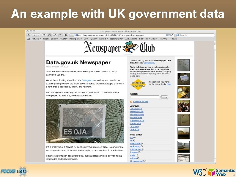 An example with UK government data 54 