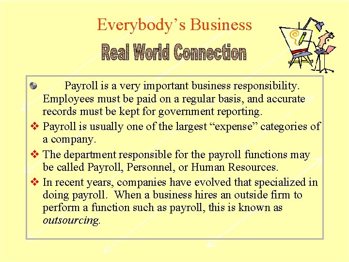 Everybody’s Business Payroll is a very important business responsibility. Employees must be paid on