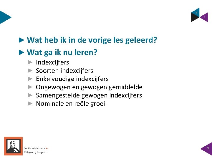 ► Wat heb ik in de vorige les geleerd? ► Wat ga ik nu