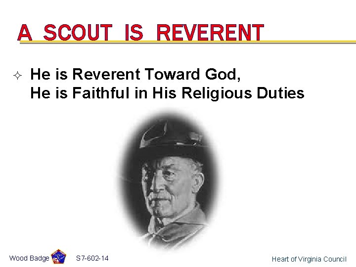 WOOD BADGE THE INTERFAITH WORSHIP SERVICE By Shawn