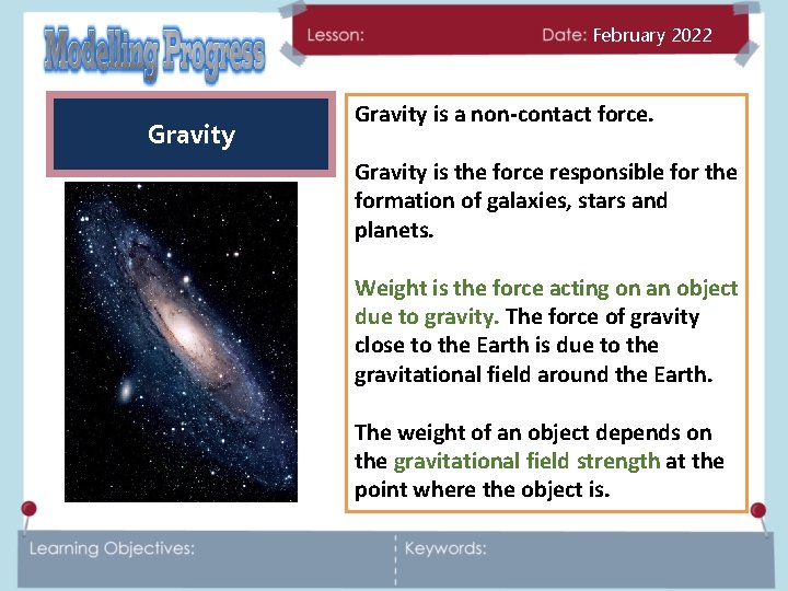 February 2022 Gravity is a non-contact force. Gravity is the force responsible for the