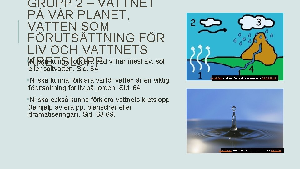 GRUPP 2 – VATTNET PÅ VÅR PLANET, VATTEN SOM FÖRUTSÄTTNING FÖR LIV OCH VATTNETS