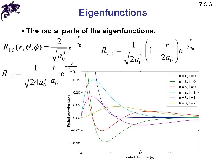 Eigenfunctions • The radial parts of the eigenfunctions: 7. C. 3 