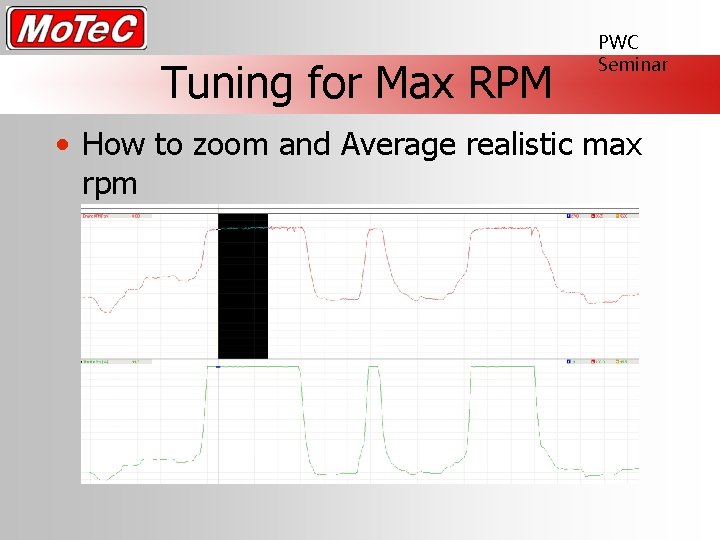 Tuning for Max RPM PWC Seminar • How to zoom and Average realistic max