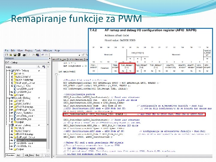 Remapiranje funkcije za PWM 