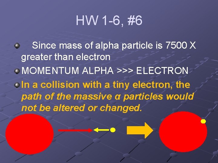 HW 1 -6, #6 Since mass of alpha particle is 7500 X greater than