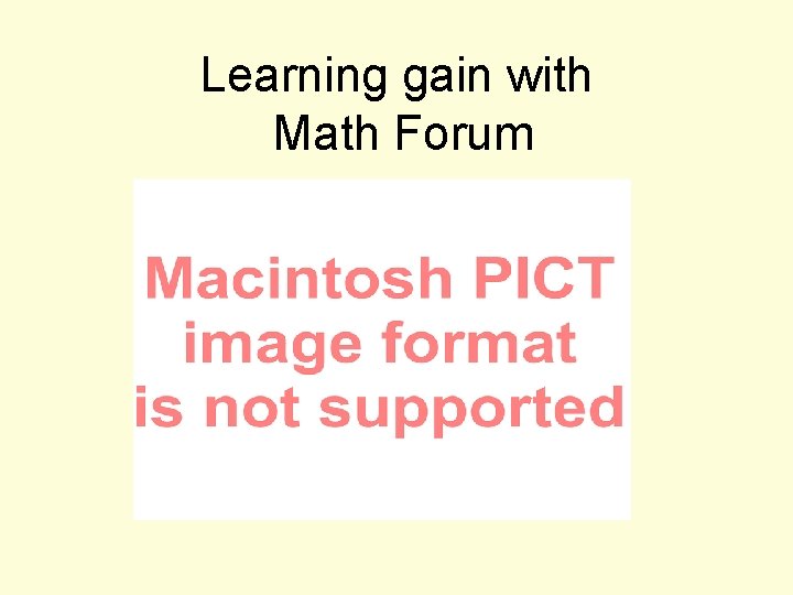 Learning gain with Math Forum 