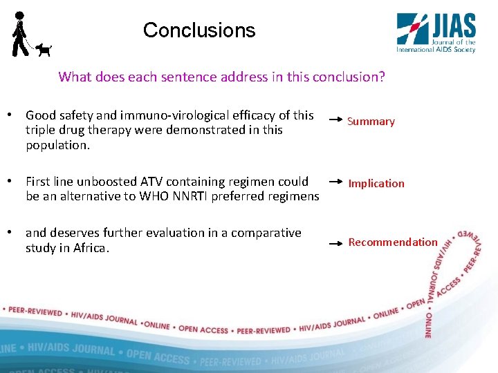 Conclusions What does each sentence address in this conclusion? • Good safety and immuno-virological