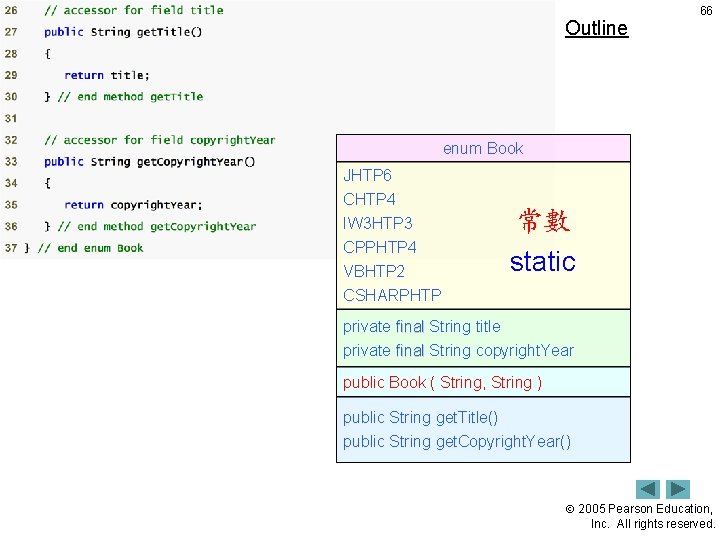 Outline 66 enum Book JHTP 6 CHTP 4 IW 3 HTP 3 CPPHTP 4