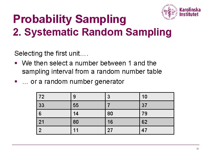 Probability Sampling 2. Systematic Random Sampling Selecting the first unit…. § We then select Probability Sampling 2. Systematic Random Sampling Selecting the first unit…. § We then select