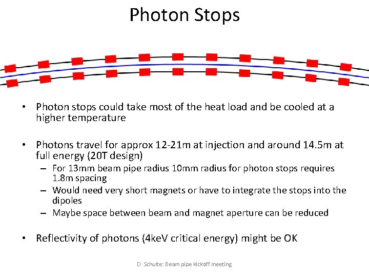 Photon Stops • Photon stops could take most of the heat load and be