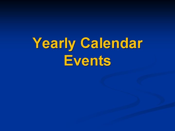 Yearly Calendar Events 