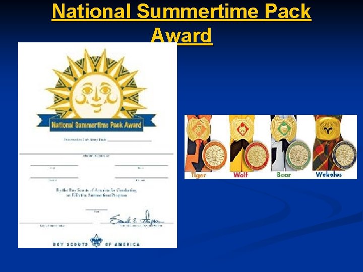 National Summertime Pack Award 