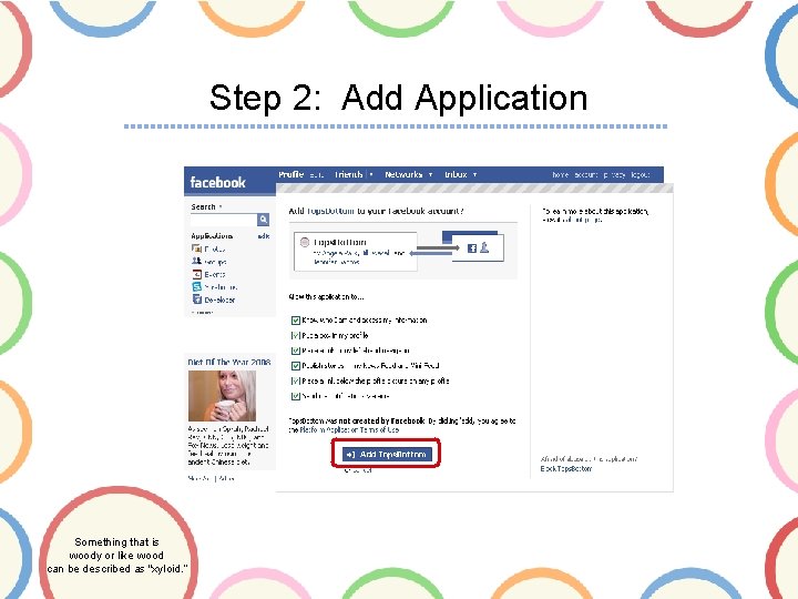Step 2: Add Application Something that is woody or like wood can be described