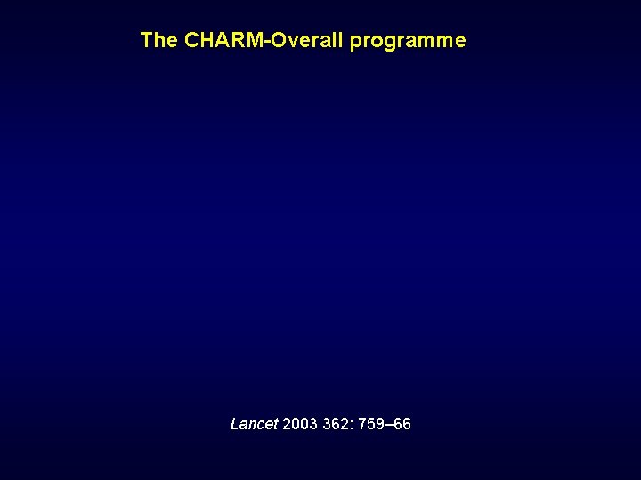 The CHARM-Overall programme Lancet 2003 362: 759– 66 