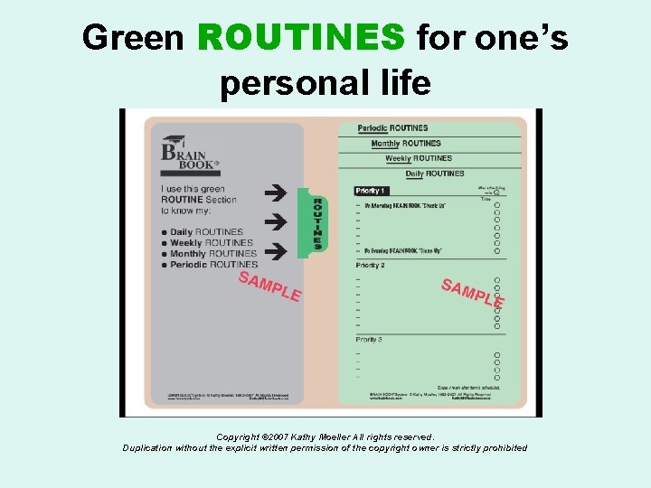 Green ROUTINES for one’s personal life Copyright © 2007 Kathy Moeller All rights reserved.