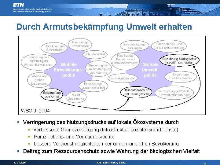 Durch Armutsbekämpfung Umwelt erhalten WBGU, 2004 § Verringerung des Nutzungsdrucks auf lokale Ökosysteme durch