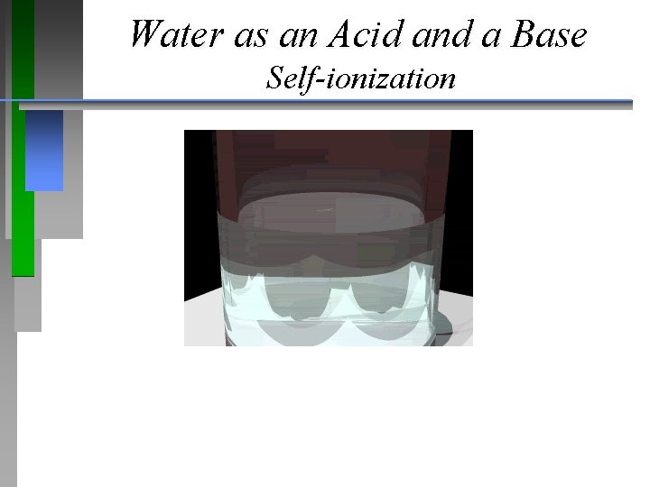 Water as an Acid and a Base Self-ionization 