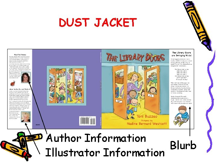 DUST JACKET Author Information Blurb Illustrator Information 
