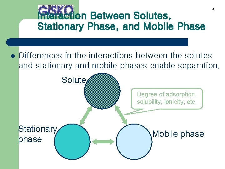 Interaction Between Solutes, Stationary Phase, and Mobile Phase l 4 Differences in the interactions