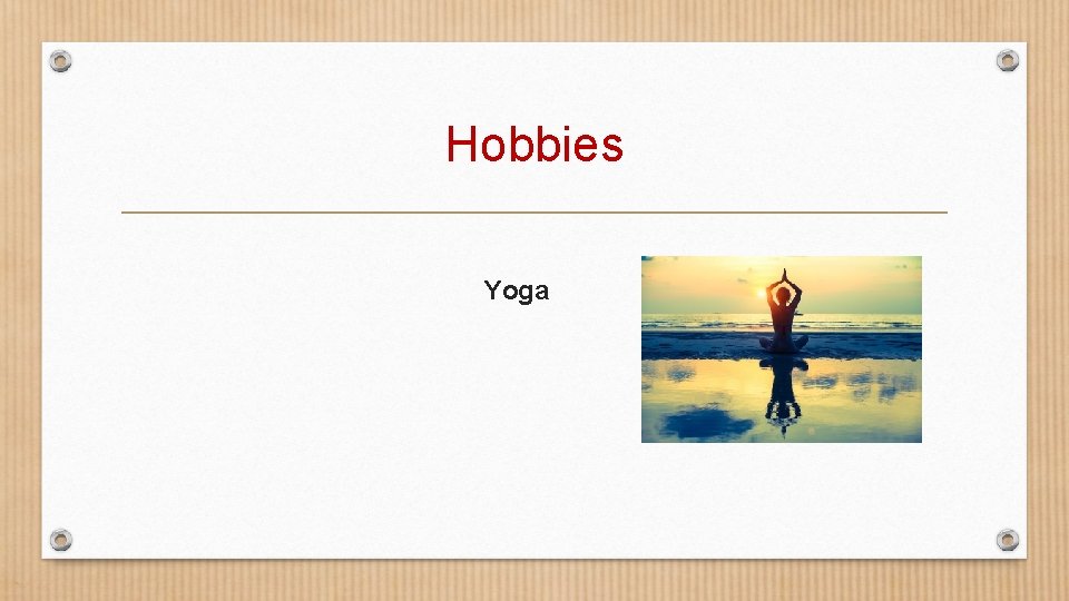 Hobbies Yoga 