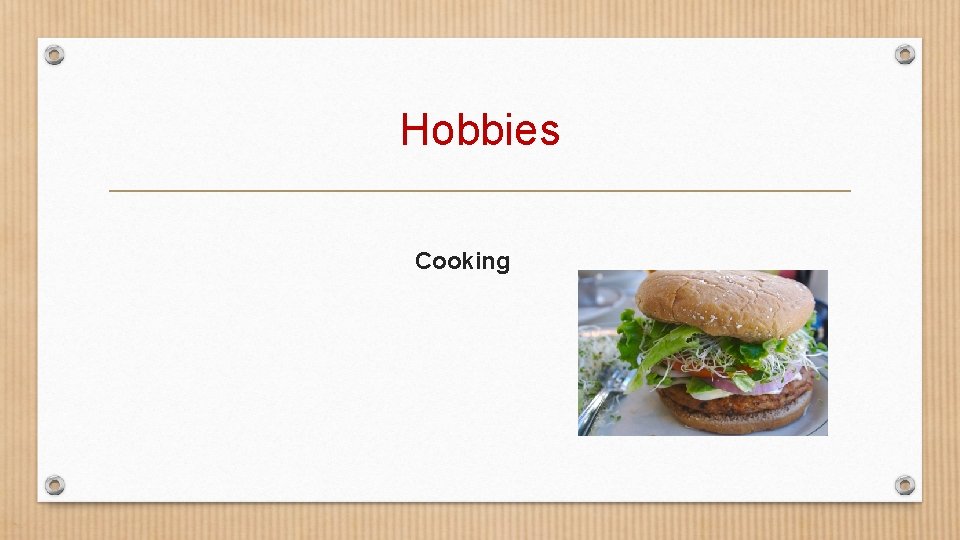 Hobbies Cooking 