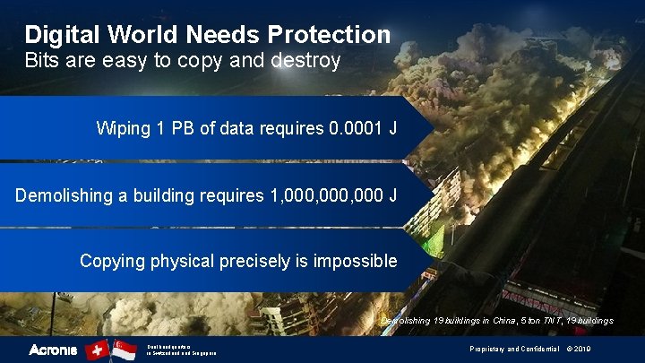 Digital World Needs Protection Bits are easy to copy and destroy Wiping 1 PB