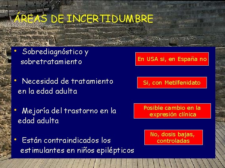 ÁREAS DE INCERTIDUMBRE • Sobrediagnóstico y sobretratamiento En USA si, en España no •