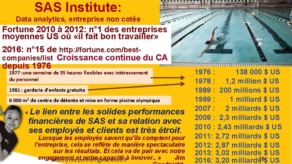 SAS Institute: Data analytics, entreprise non cotée Fortune 2010 à 2012: n° 1 des