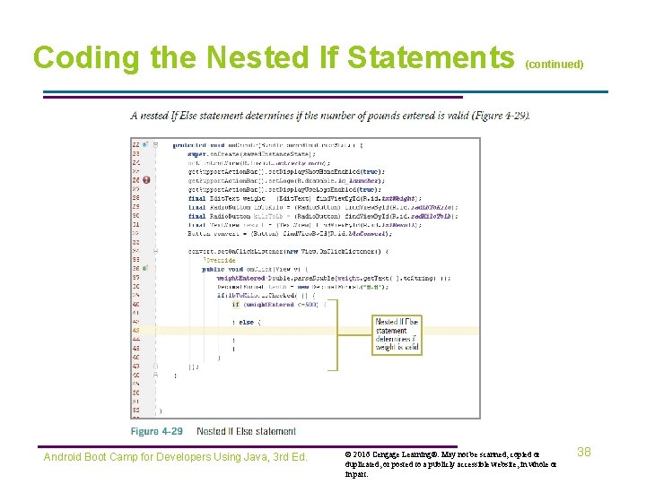Coding the Nested If Statements Android Boot Camp for Developers Using Java, 3 rd
