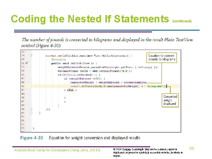 Coding the Nested If Statements Android Boot Camp for Developers Using Java, 3 rd