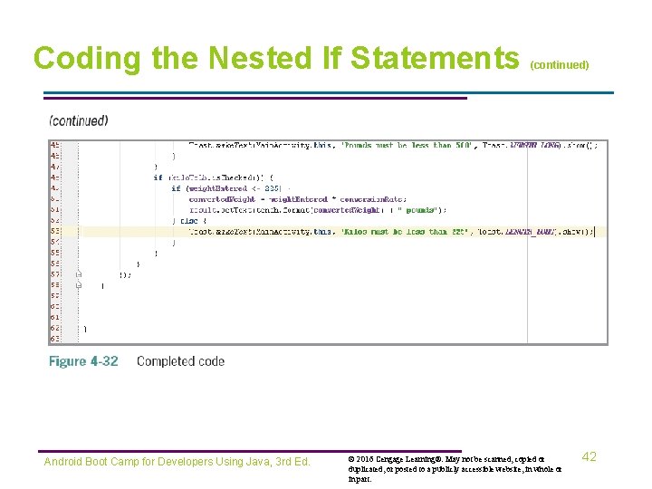 Coding the Nested If Statements Android Boot Camp for Developers Using Java, 3 rd