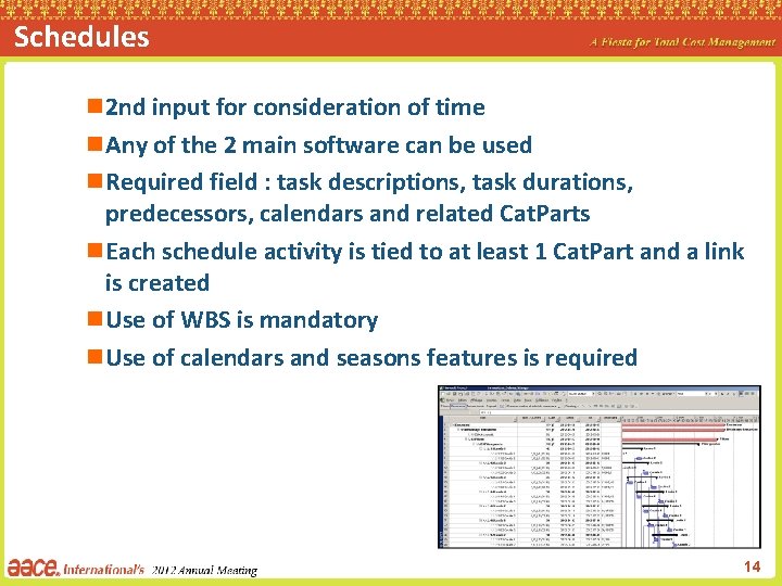 Schedules n 2 nd input for consideration of time n Any of the 2