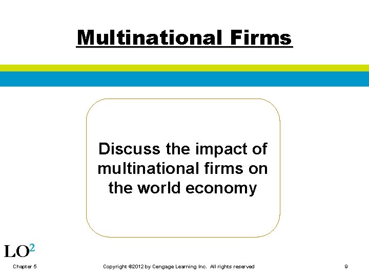 Multinational Firms Discuss the impact of multinational firms on the world economy LO 2