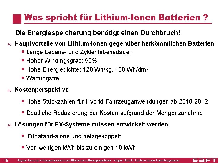 Was spricht für Lithium-Ionen Batterien ? Die Energiespeicherung benötigt einen Durchbruch! Hauptvorteile von Lithium-Ionen